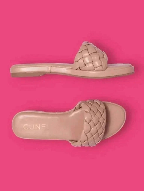 Womens Braided Peach Flats